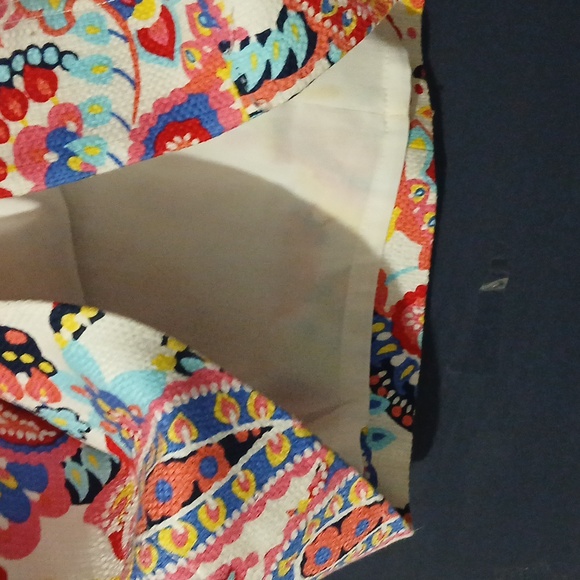 - GUC Talbots petites womens skirt paisley red pink white blue  size 2P cotton - Picture 3 of 6